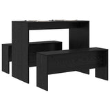 Dining Set 2 pcs Black oak Engineered Wood 875221