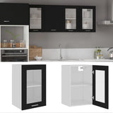 Hanging Glass Cabinet Black Engineered wood, glass 40 x 31 x 60 cm 802506