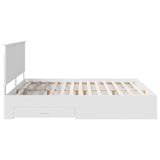 Bed Frame with Headboard White 200 x 200 cm Engineered Wood 3411264