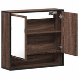 ZNTS Bathroom Mirror Cabinet Brown Oak 65x20x60 cm Engineered Wood 849263