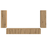 TV Wall Cabinet Set 4 pcs Artisan Oak Engineered Wood 3408933