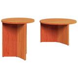Coffee Table 2 pcs Wax Brown Solid Pine wood 873552
