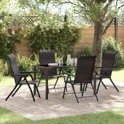 Garden Dining Set 5 pcs Black coffee Poly rattan 3379270