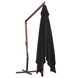 Garden Parasol Black Polyester Large UV-resistant materials 47122