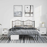Metal Bed Frame without Mattress with Headboard Black 135x190cm 373788