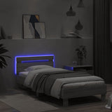Bed Frame without Mattress with LED Lights Grey Sonoma 90x200 cm 838720