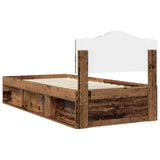 Bed Frame with Headboard Old Wood 90 x 200 cm Solid Pine Wood 3412950