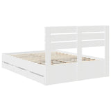Bed Frame with Drawer White 150 x 200 cm Engineer Wood 3411494
