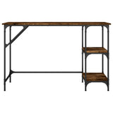 Desk Smoked Oak 120x50x75 cm Metal and Engineered Wood 845323