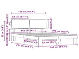 Bed Frame with Upholstered Headboard Dark Grey 160 x 200 cm 877335