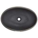 Countertop Basin Black and Grey Oval 59x40x15 cm Ceramic 155080