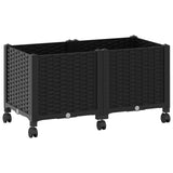 Garden Planter with Wheels Black 80 x 40 x 44 cm PP 3422960