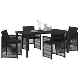 Garden Dining Set 5 pcs Black Powder-Coated Steel 3380651