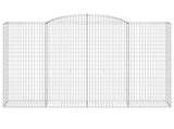 Arched Gabion Baskets 4 pcs 300x50x200/220 cm Galvanised Iron 3146793
