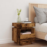 ZNTS Bedside Cabinet with LED Lights Old Wood 40x39x48.5 cm 857658