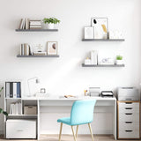 323858 Floating Wall Shelves 4 pcs Grey 80x23,5x3,8 cm MDF