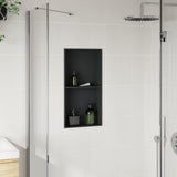 Shower Niche Matt Black 32x62x9 cm Stainless Steel 4005134