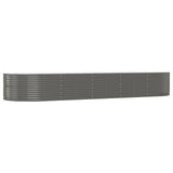 Garden Raised Bed Grey 447x140x68 cm Galvanised Steel 319109