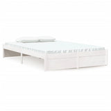 Bed Frame without Mattress White Solid Wood 120x200 cm 814945