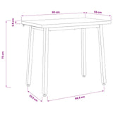 90 x 55 x 75 cm Solid Acacia Wood Dark Brown and Black 937572