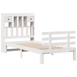 Bookcase Bed without Mattress White 75x190 cm Small Single Solid Wood Pine 3322781
