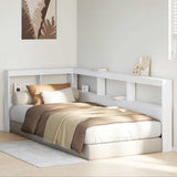 Bookcase Headboard L-Shaped White 90 cm Solid Wood Pine 859275