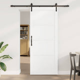 Sliding Door 86 x 211 cm Engineered Wood White and Black 3449890