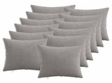 Cushion Cover 12 pcs HEERLEN Light Grey 50 x 50 cm Corduroy 910875