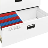 Filing Cabinet White Steel 90x46x72.5 cm Durable Filing Cabinet 336286