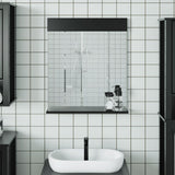 Bathroom Mirror with Shelf BERG Black 60x12x70 cm Solid Wood 358559