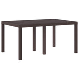 Garden Dining Table Brown 150 x 100 x 73 cm Poly Rattan 871685