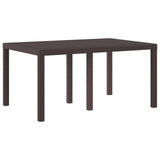 Garden Table Brown 150 x 100 x 73 cm Poly Rattan 871685