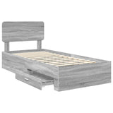 Bed Frame with Drawer Grey Sonoma 100 x 200 cm Engineered Wood 3412414