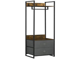 Clothes Rail, Metal Coat Stand, Garment Rack with 2 Fabric Storage Drawers, Single Wardrobe for T3398P341424