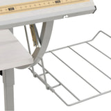 Craft Desk White&Grey 110x53x cm Engineered Wood&Steel 340928