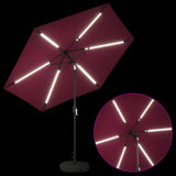 Garden Parasol with LED Lights and Base 270 x 270 cm Polyester 42036262