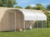 Against Wall Chicken Coop Silver 400 x 150 x 215 cm 3434721