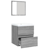 Bathroom Sink Cabinet with Basin and Mirror Grey Sonoma 3114177
