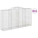 Arched Gabion Baskets 11 pcs 300x50x160/180 cm Galvanised Iron 3146764