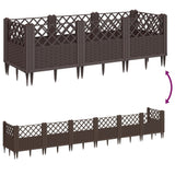Garden Planter with Pegs Brown 123.5x43.5x43.5 cm PP 368016