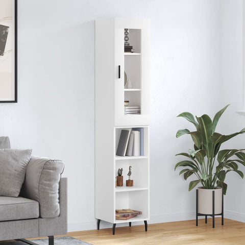 Highboard White 34.5x34x180 cm Engineered Wood 3199377