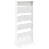 Magazine Rack with Shelf White 70 x 41 x 156 cm Engineered Wood 899519