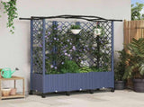 Raised Bed with Trellis and Roof Grey 163 x 40 x 144 cm PP 3423110