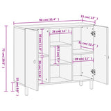Side Cabinet 90x33x75 cm Solid Wood Mango 358240