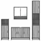 ZNTS 4 Piece Bathroom Furniture Set Grey Sonoma Engineered Wood 3301223