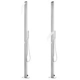 Garden Shower with Brown Base 225 cm Stainless Steel 3070790
