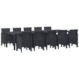 Garden Dining Set 11 pcs Anthracite Plastic 3378752