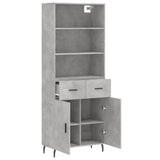 Highboard Concrete Grey 69.5x34x180 cm Engineered Wood 3200533