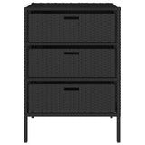 Garden Storage Cabinet Black 55x59x80 cm Poly Rattan 365551
