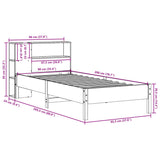 Bookcase Bed without Mattress White 90x200cm Solid Wood Pine 3322850